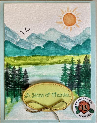 Watercoloring is easy with this stamp set plus watercolor brush