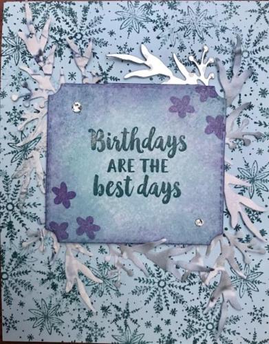 Purple/Blue/Snowflake Glitter Birthday Cards